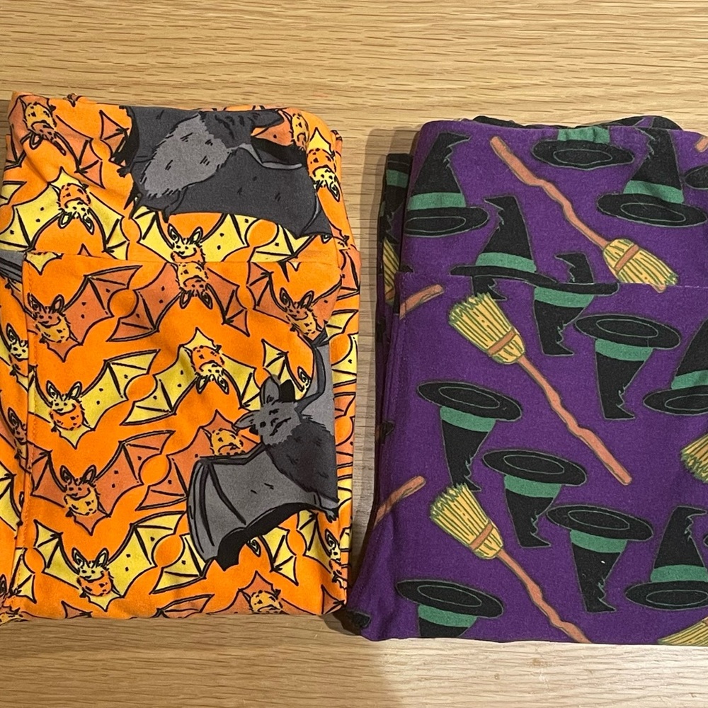 Set of (2) TWEEN LuLaRoe Halloween Leggings Like New